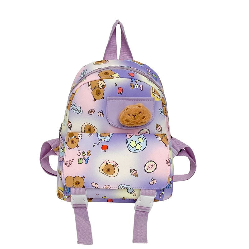 Children's Cute Cartoon Large Capacity Exquisite Capybara Kindergarten School Bags