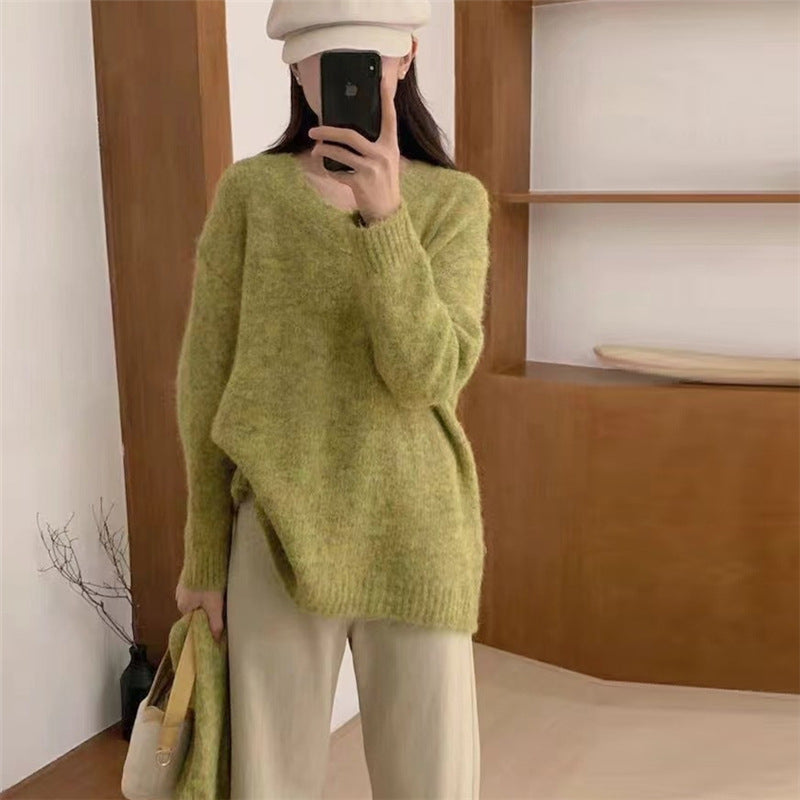 Women's Idle Knitted Pullover Scarf Thickened Soft Sweaters