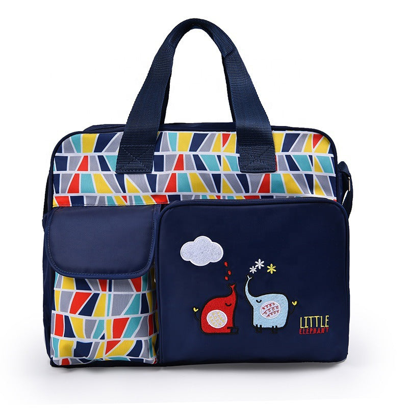 Cute Elephant Embroidery Portable Large Capacity Bags