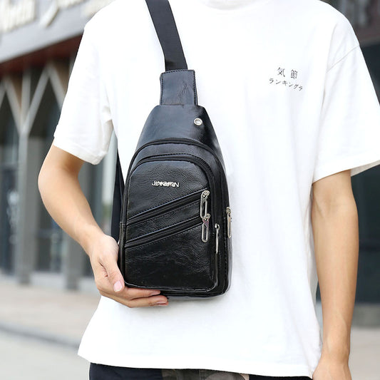 Men's Retro Leather Pattern Soft Simple Fashion Men's Messenger Bags