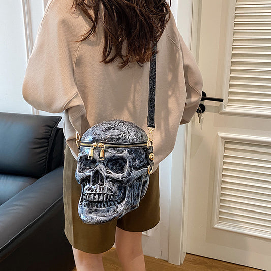 Women's & Men's & Creative Funny Personality Skull Metal Bags