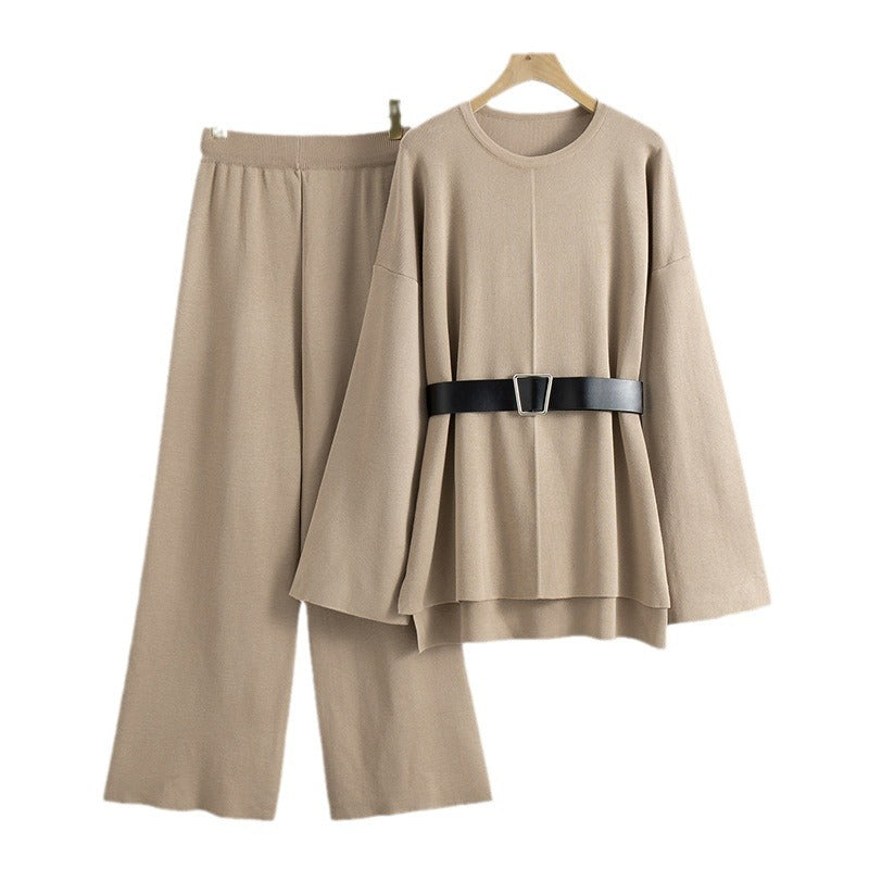 Classy Women's Knitted Loose Temperament Twinset Sweaters