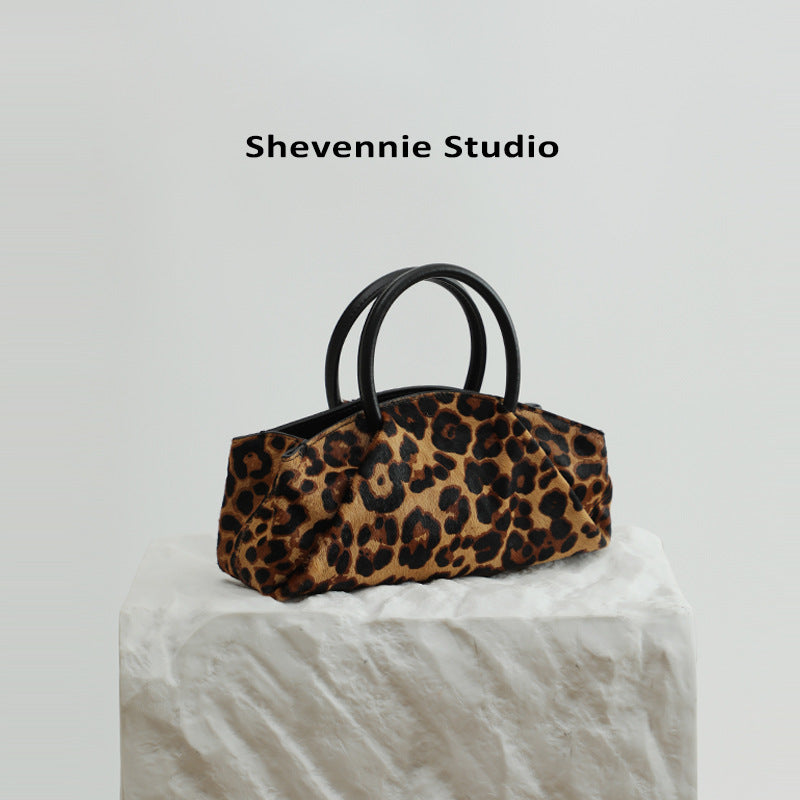 Horsehair Pleated Portable Box Oblique Cloud Bags