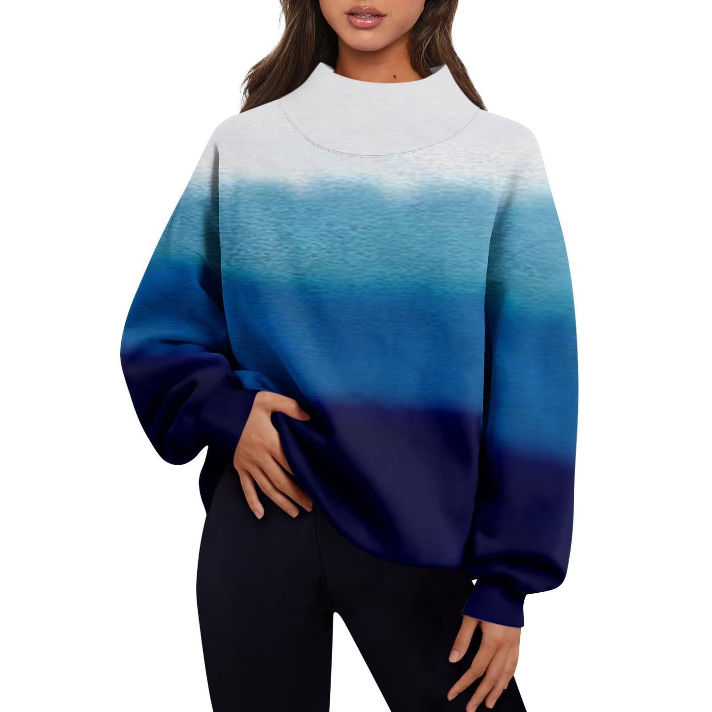 Women's Long-sleeved Turtleneck Pullover Sweatshirt Casual Veet Women's Sweater, Sweater