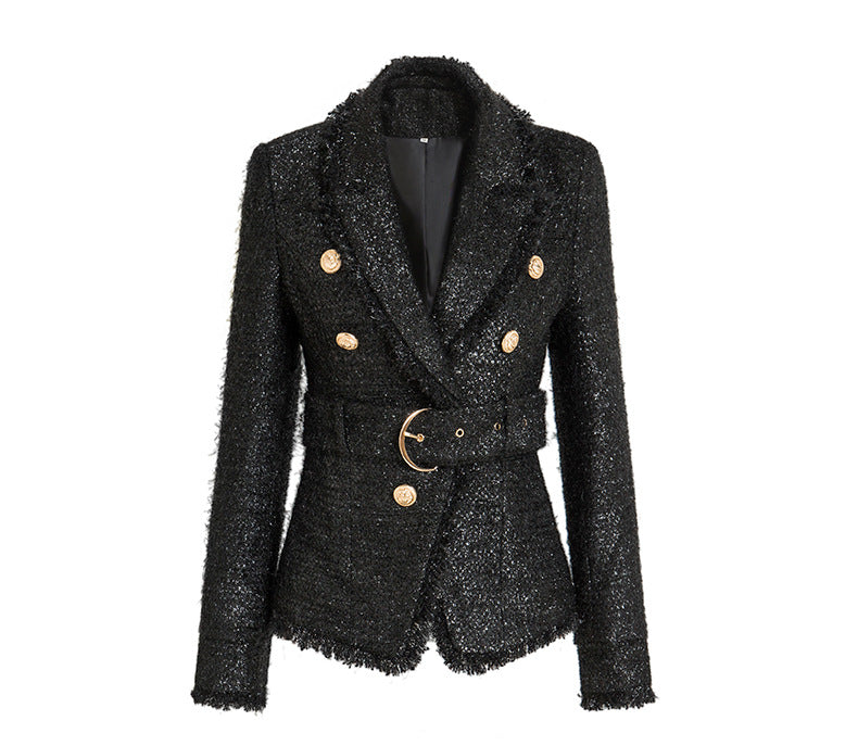 Black Waist Slim Fit Temperament Commute Blazers