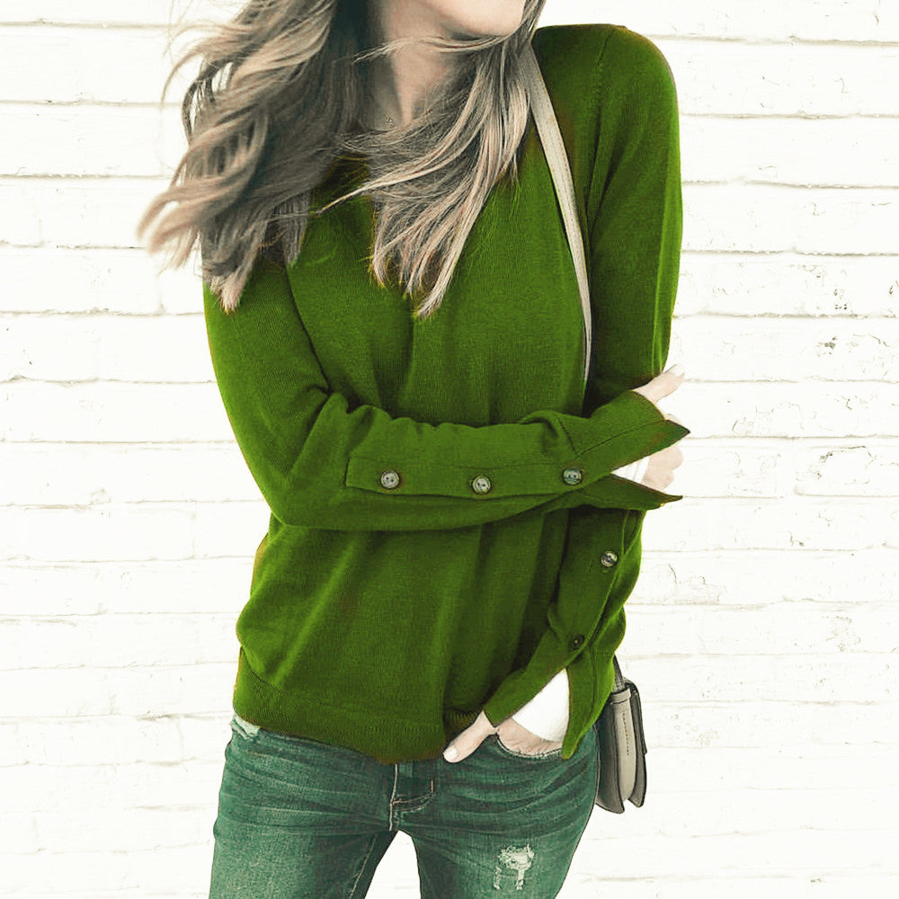 Women's Round Neck Long Sleeve Bottoming Shirt Sweaters