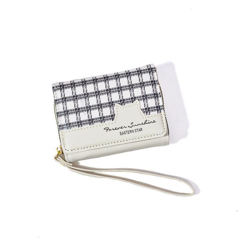 Women's Vintage Cat Fabric Zipper Multiple Slots Bags