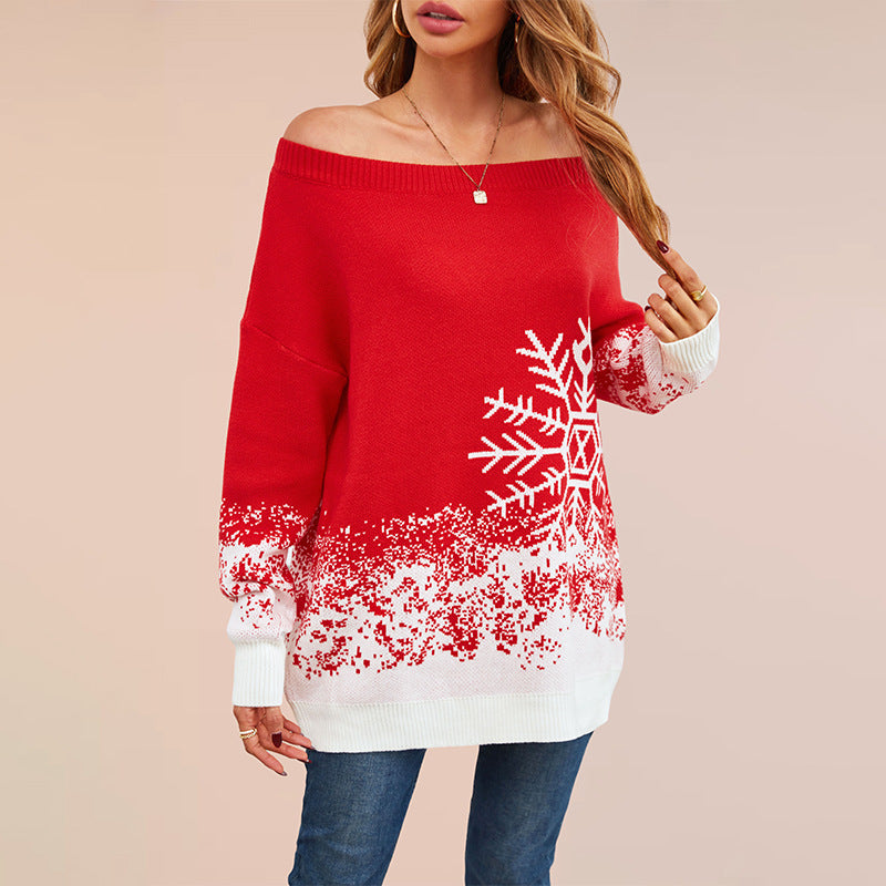 Women's Charming Little Snowflake Christmas Casual Sweaters