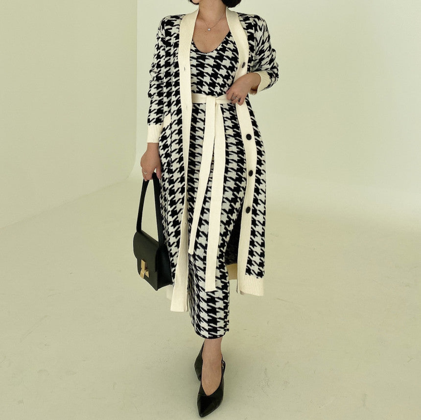 French Minority Idle Style Long Knitted Suits