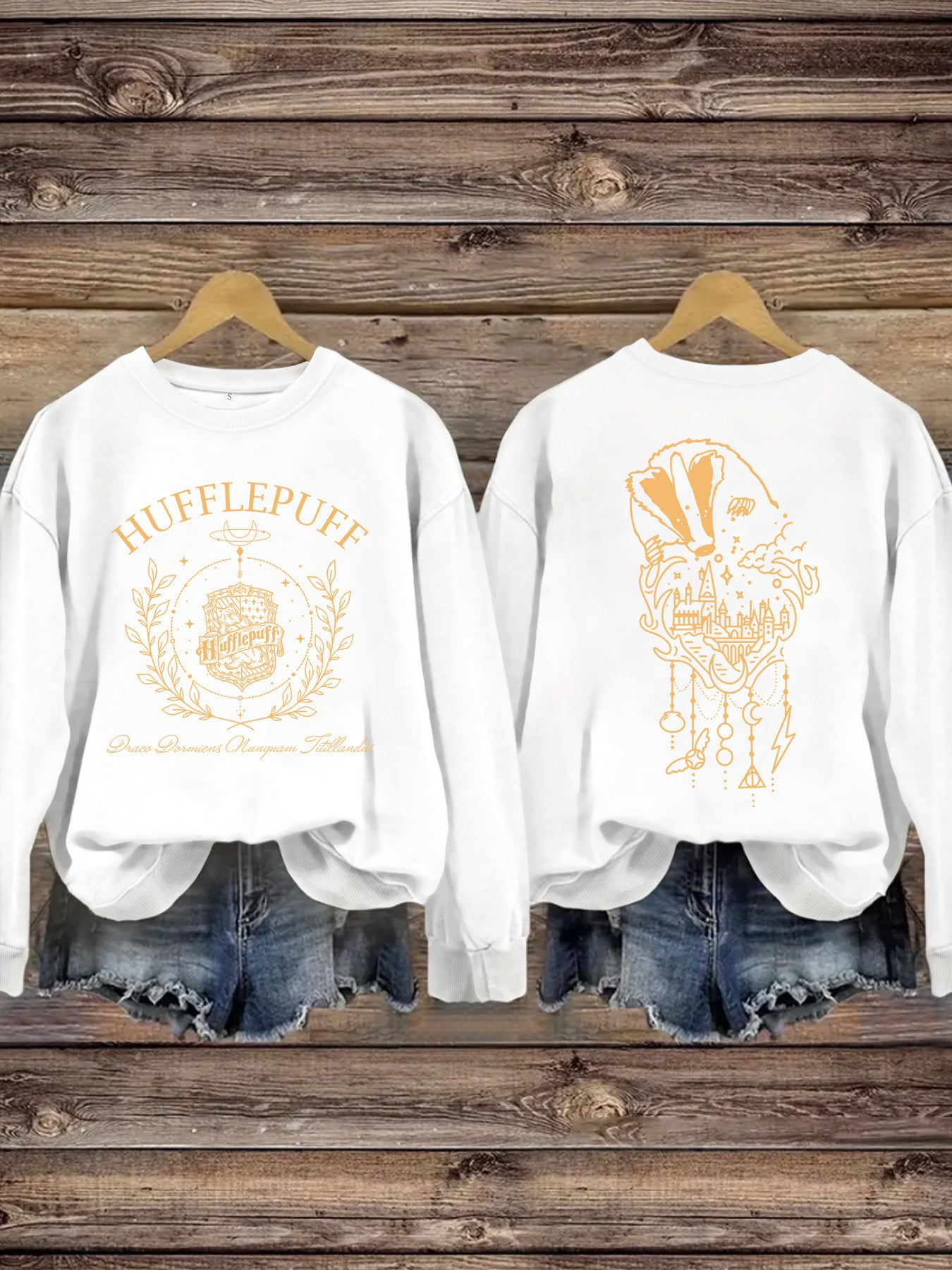 Printed Loose Base Long Sleeve Large Sweaters