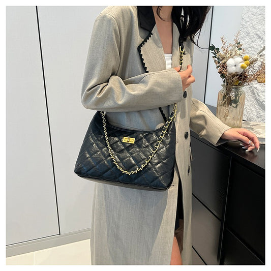 Women's Rhombus Underarm Large Capacity Niche Chain Shoulder Bags