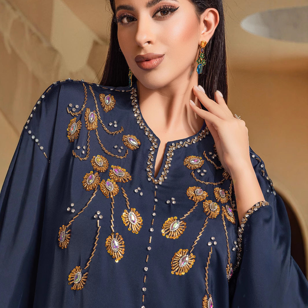 Dark Blue Saudi Arabia Diamond Dress Dresses