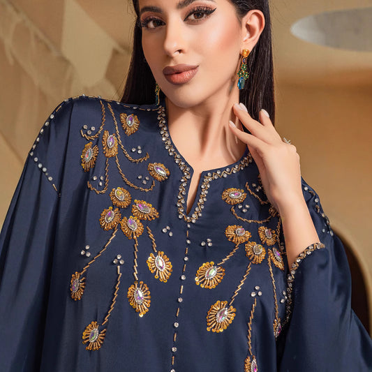 Dark Blue Saudi Arabia Diamond Dress Dresses