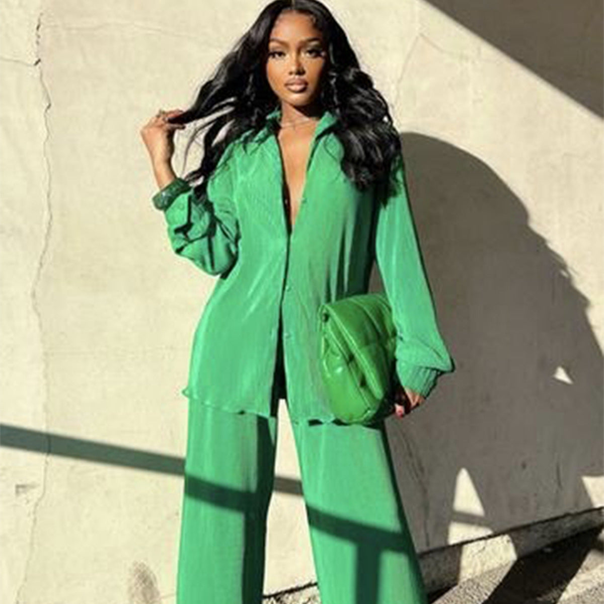 Women's Elegant Solid Color Trousers Two-piece Suits