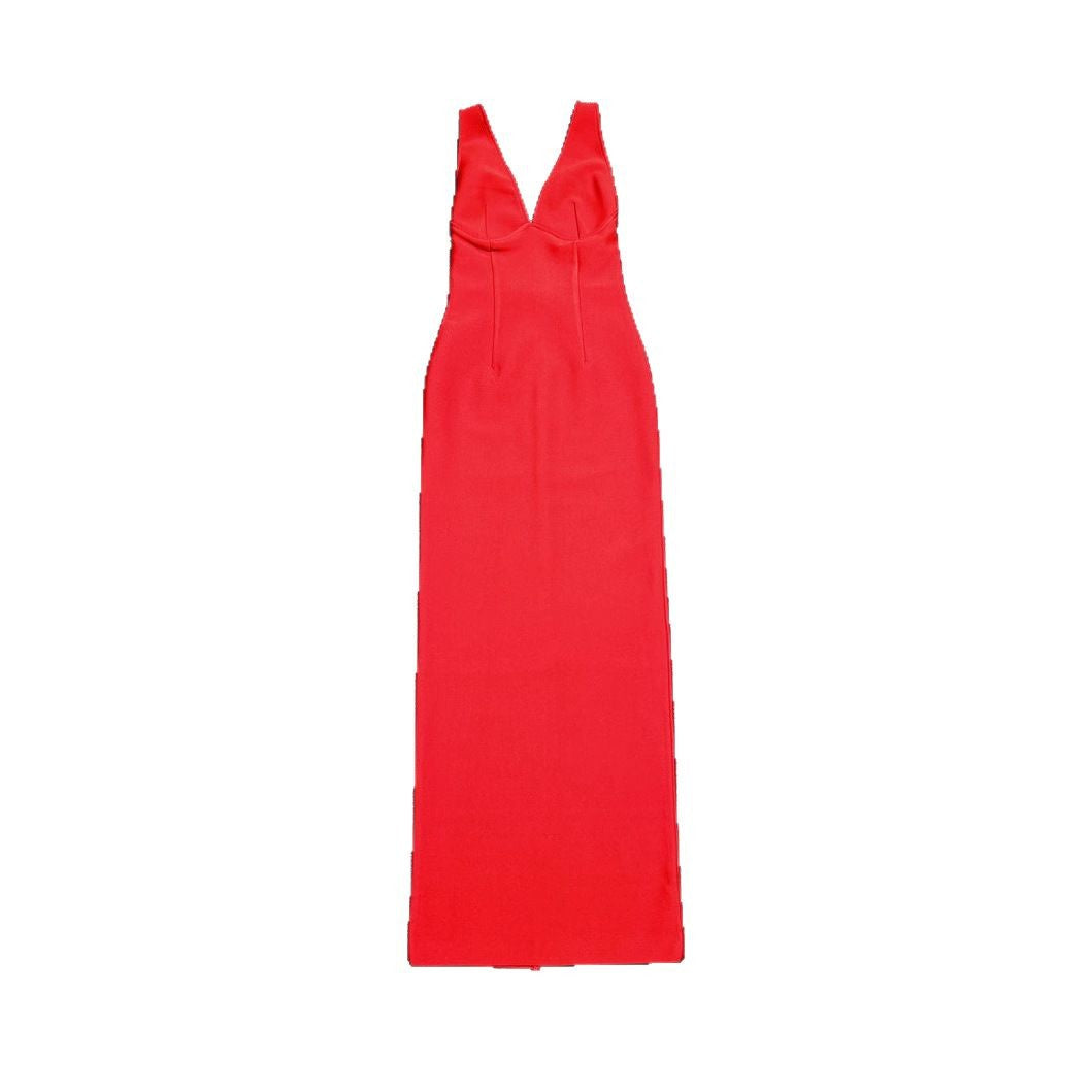 Women's Affordable Luxury Deep V Strap Big Dress Dresses
