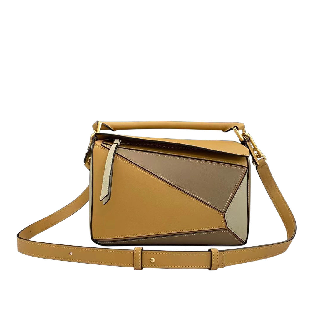 Women's Leather Handmade Beeswax Thread Geometric Special Interest Crossbody Bags