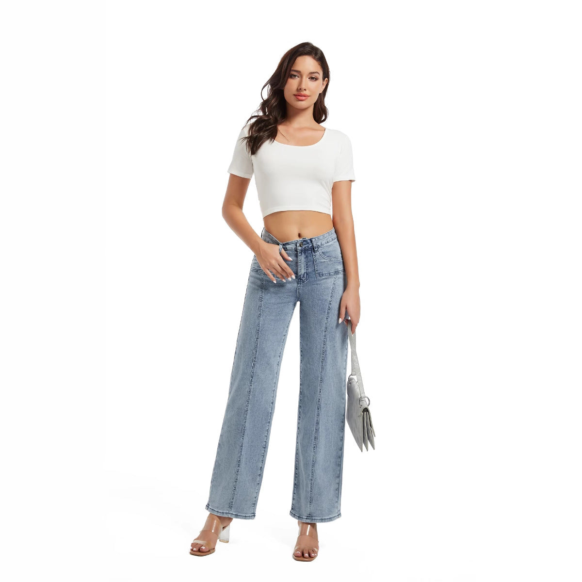 Slouchy Autumn High Quality Blue Long Women's Jeans