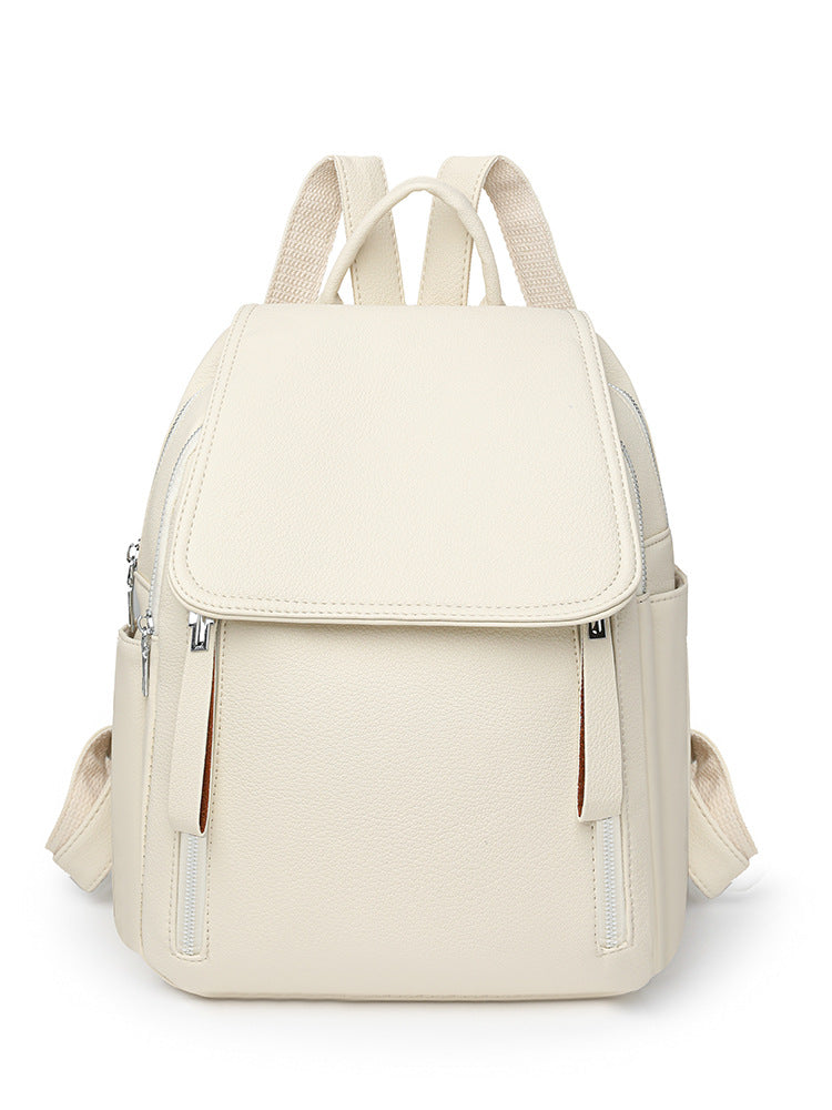 Women's Textured Large Capacity Niche Flip Retro Backpacks