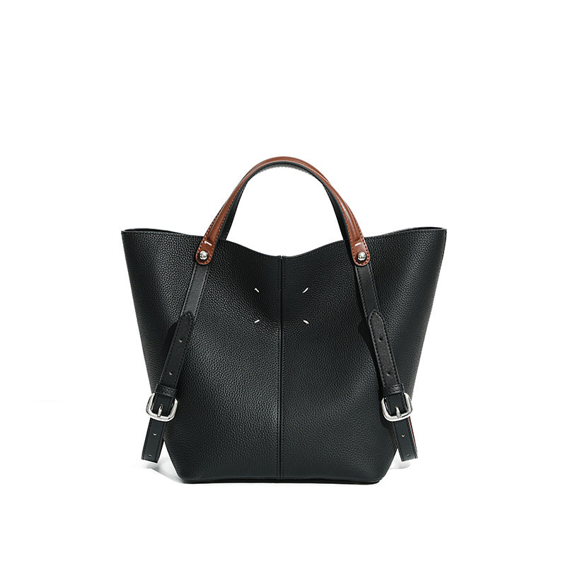 Women's Large Capacity First Layer Cowhide Commuter Handbags