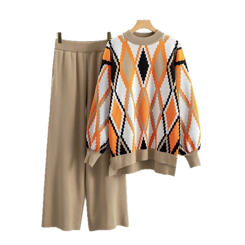 Women's Sports Leisure Stylish Loose Two-piece Set Pants