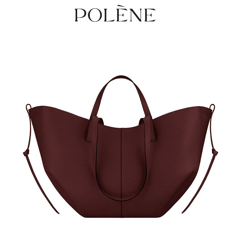 Women's Style Cowhide Large Capacity Totes Pleated Shoulder Bags