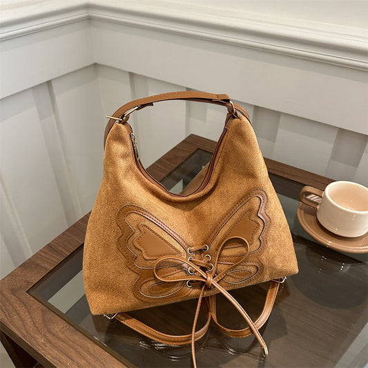 Women's Large Capacity Bow Retro Advanced Texture Tote Bags