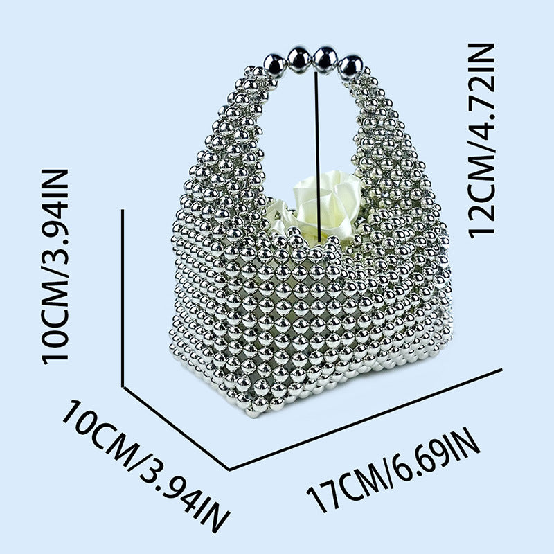 Advanced Texture Handmade Sier Beaded Pillow Handbags