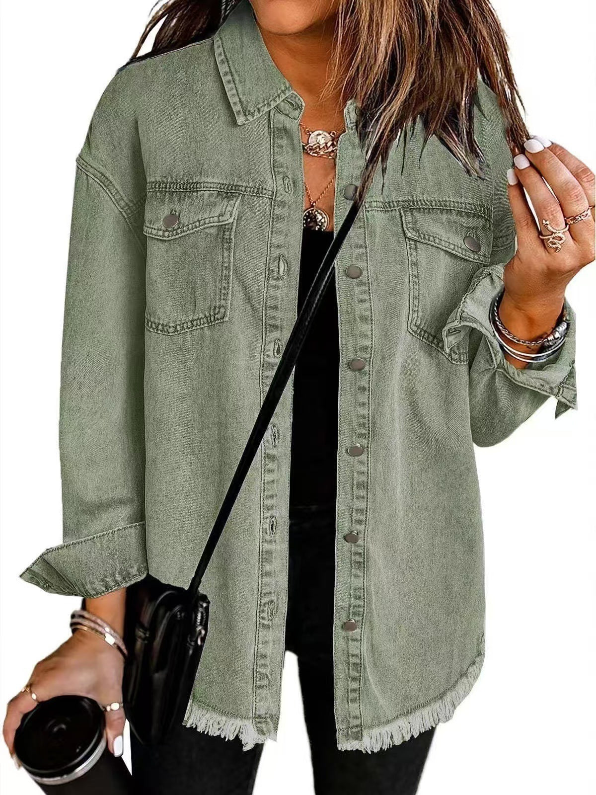 Women's Washed Denim Shirt Personalized Street Style Blouses