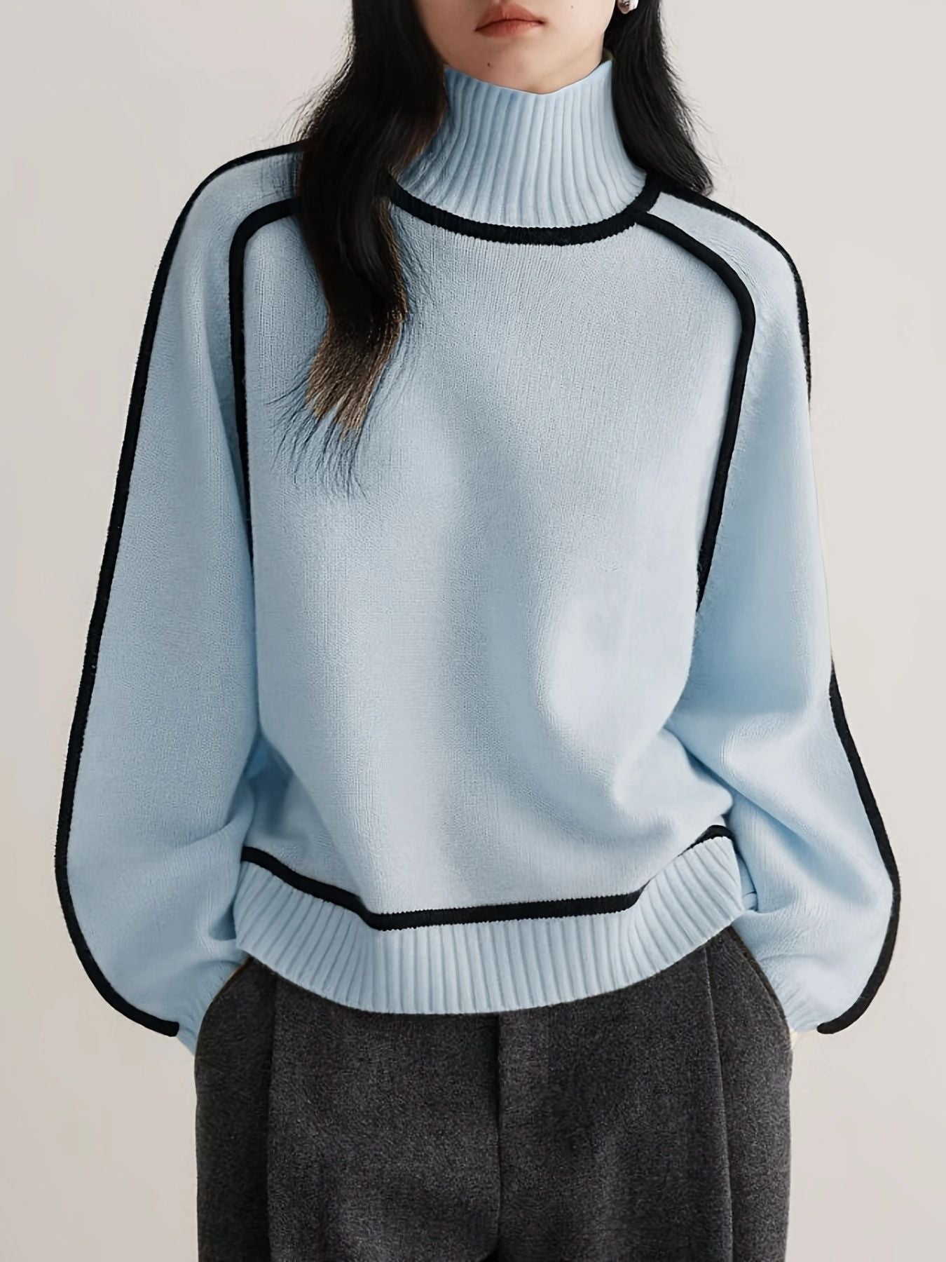 Women's European Striped Slimming Casual Loose Pullover Sweaters