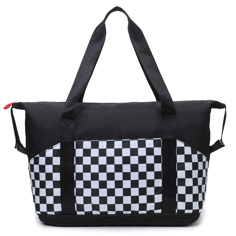 Fitness Contrast Color Check Gymnastic Valise Dry Bags