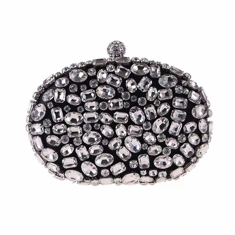 Women's Embroidered Clutch Glass Stone Goose Egg-shaped Bags