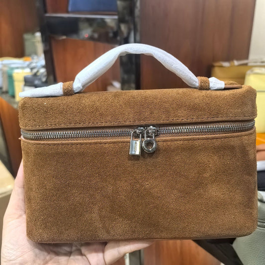 Creative Layer Cowhide Lunch Box Suede Bags