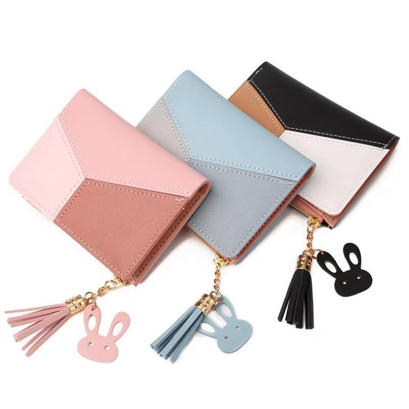 Women's Short Zip Korean Style Tassel Simple Ladies Wallets