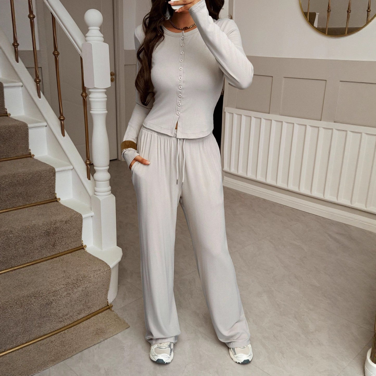 Women's Unique Vacation Style Shirt Two-piece Suits