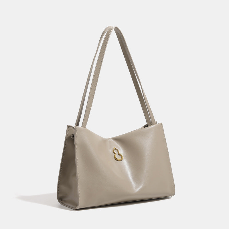Women's Commuter Textured High-grade Soft Leather Portable Tote Bags