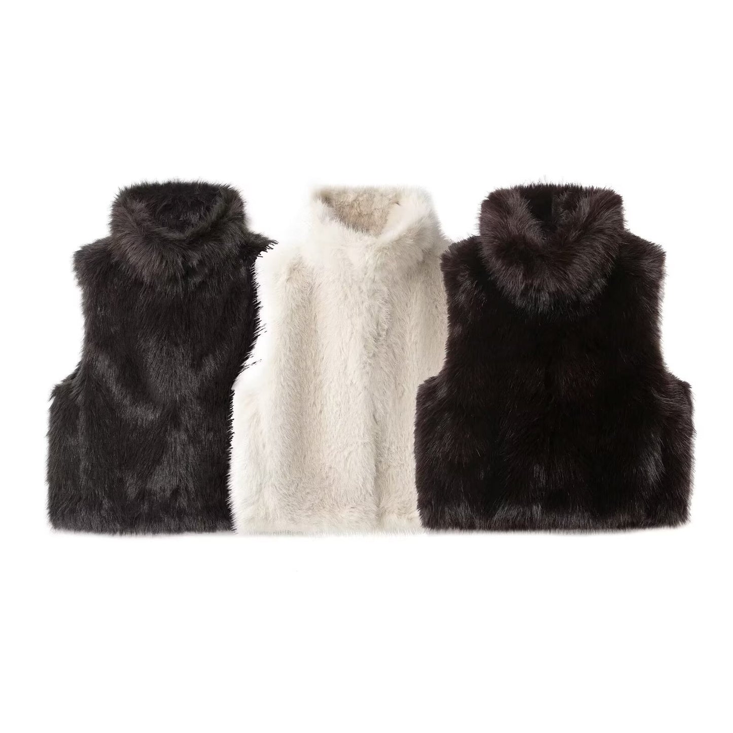 Stylish Trendy Wild Artificial Fur Effect Vests
