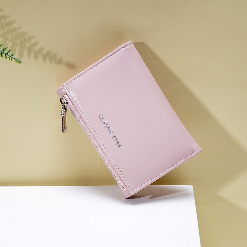 Women's Female Simple Korean Style Short Three Ladies Wallets