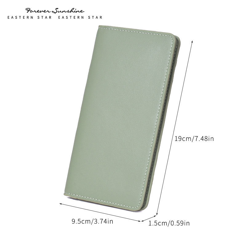 Women's Swiping Solid Color Credit Zipper Hasp Ladies Wallets