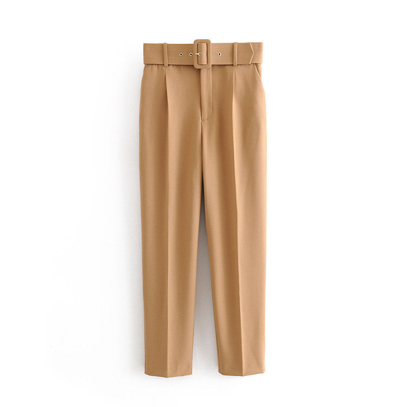 Women's Spring Pleated Harem Casual Solid Color Pants