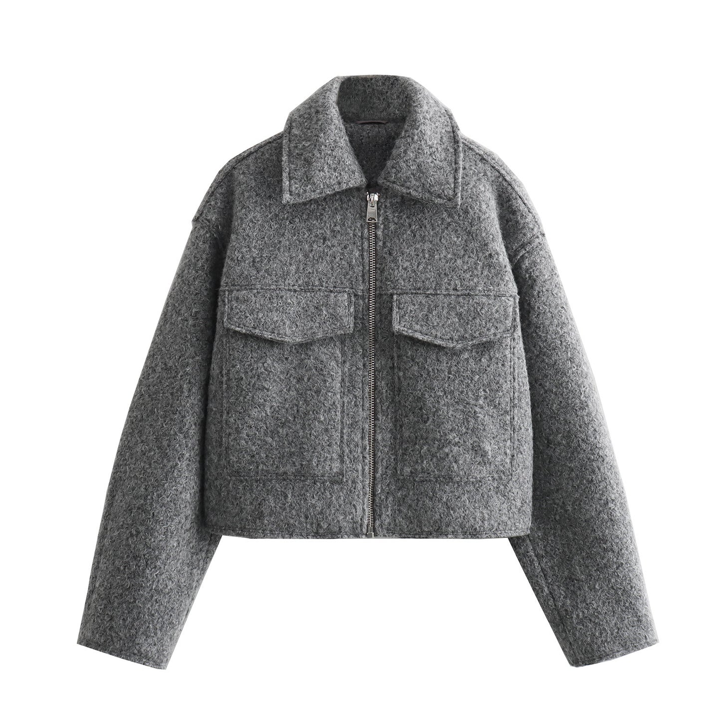 Women's Elegant Temperament Leisure Bead Leather Coats