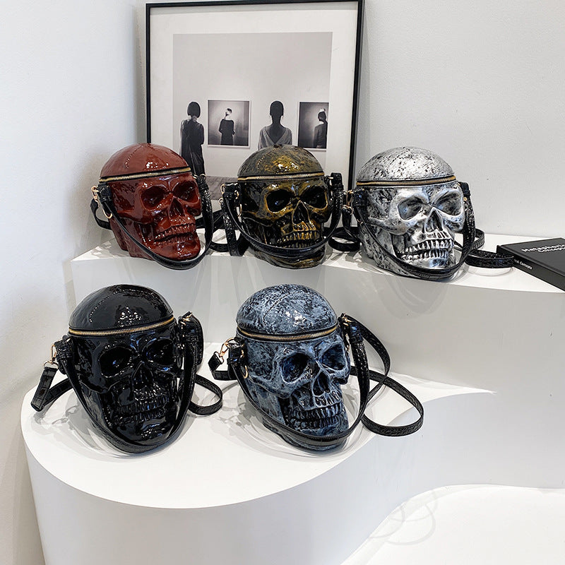 Classy Women's Funny Skull Spoof Portable Handbags
