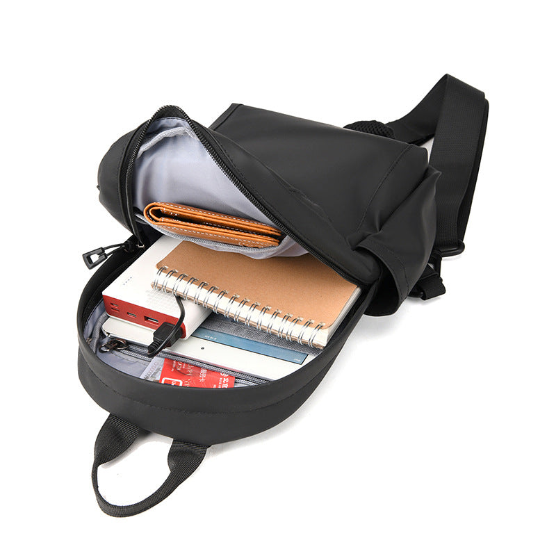 Men's Trendy Simple Derm Black Trend Style Men's Chest Bags