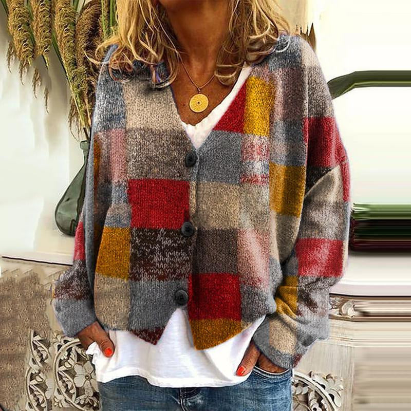 Women's Printed Wear Soft Casual Cloak Fashion Knitwear