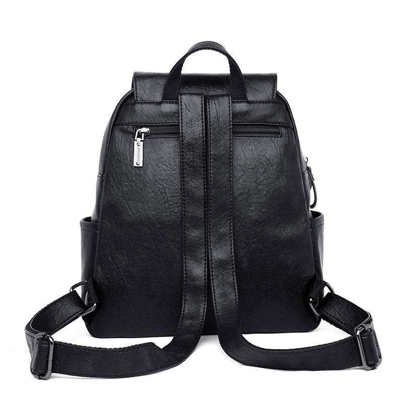 Women's Korean Soft Leather Sheepskin Pattern Fashion Backpacks