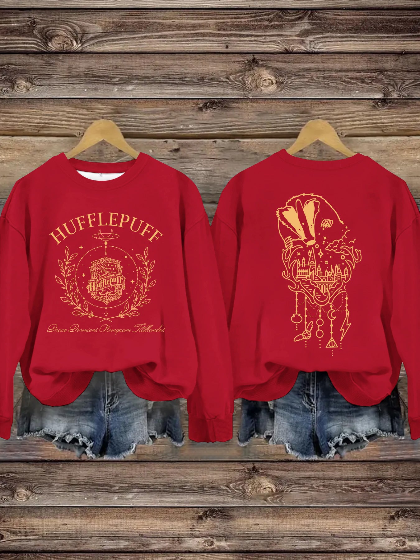 Printed Loose Base Long Sleeve Large Sweaters