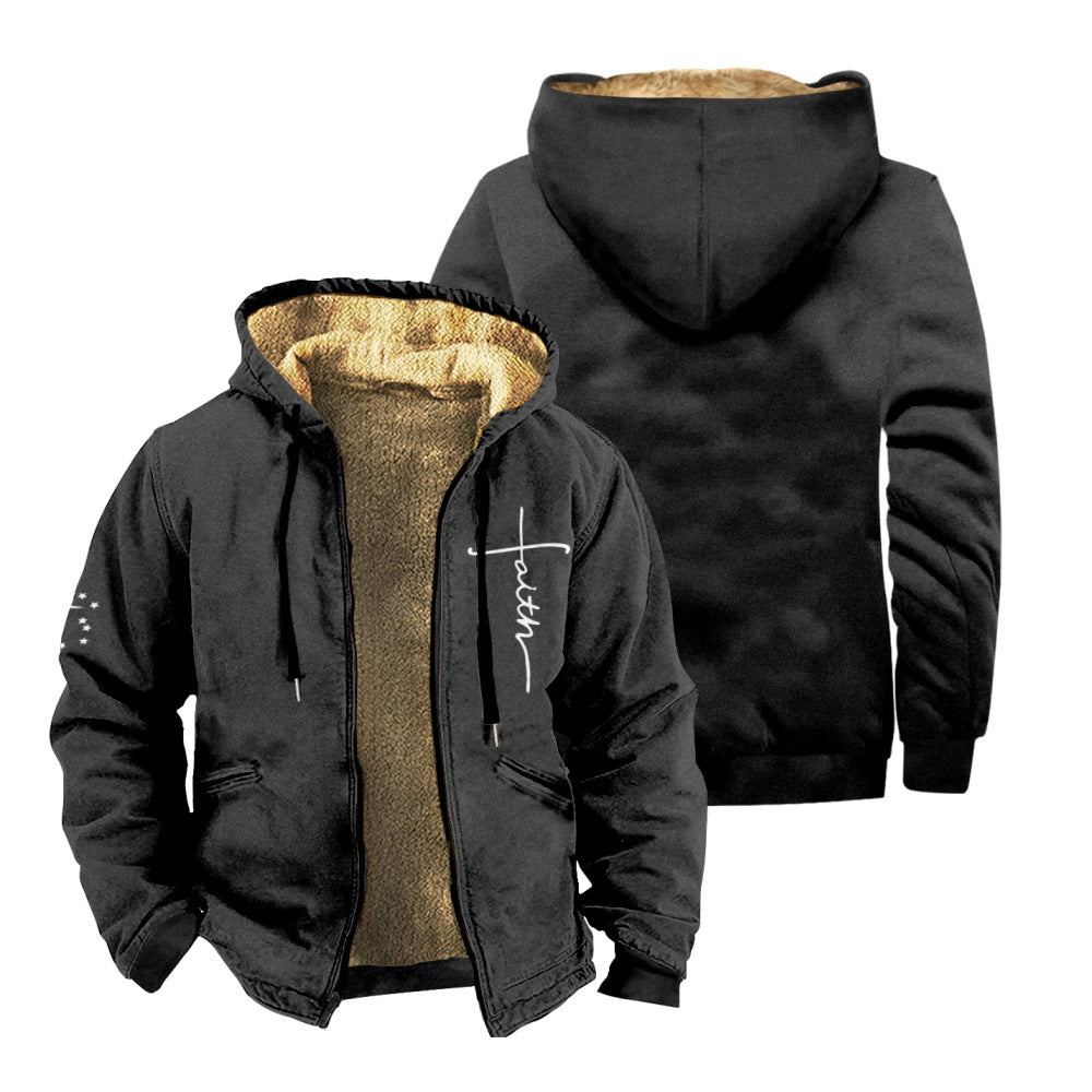 Fleece-lined Thickened Ethnic Style Zipper Pocket Coats