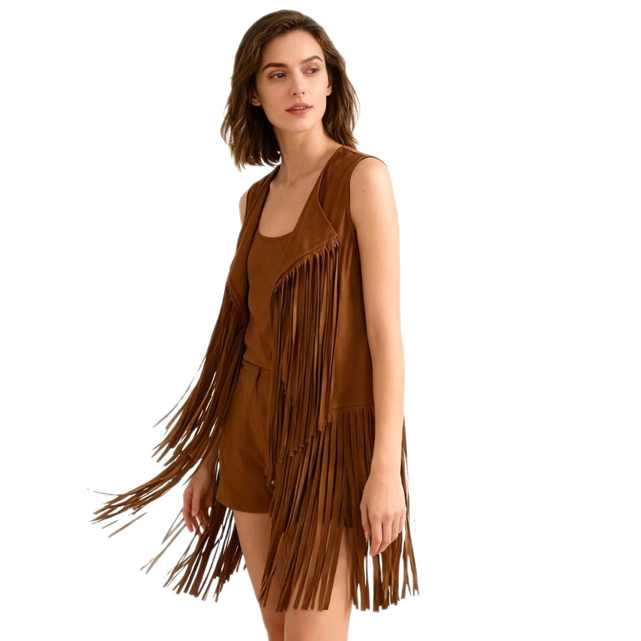 Fashion Thin Tassel Female Figure Flattering Vests