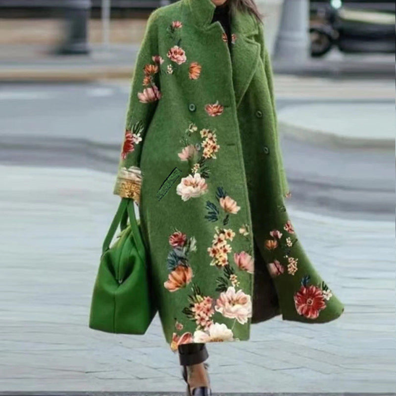 Women's Autumn Long Sleeve Printed Turn-down Collar Clothing
