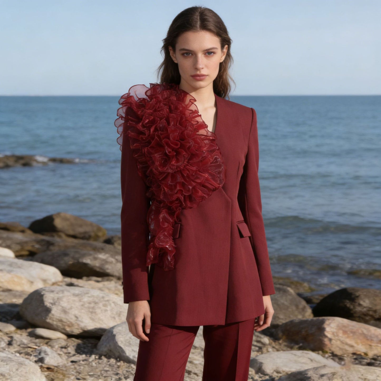 Women's Elegant High Sense Autumn Fashion Flounce Coats