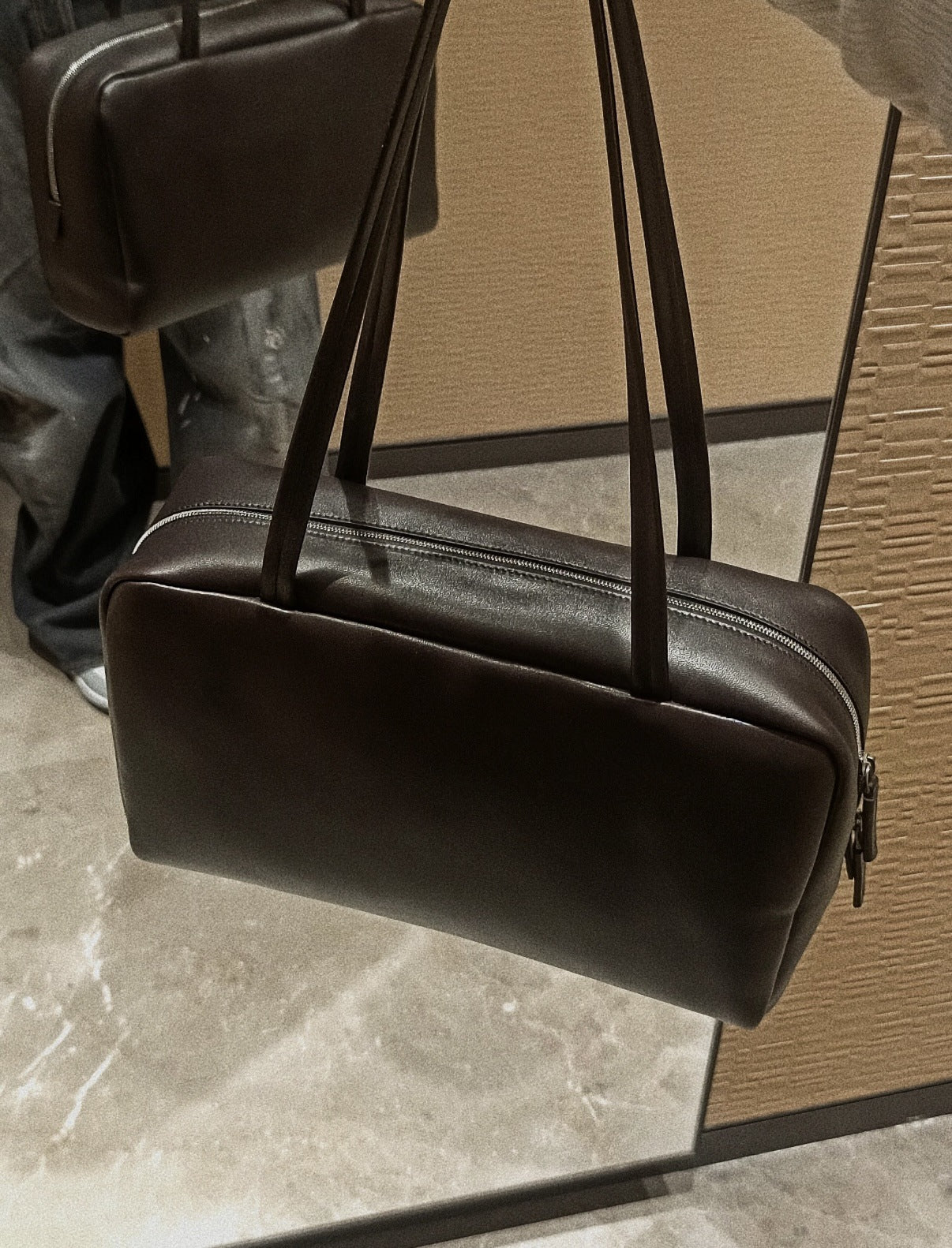 Attractive Bowling Sheepskin Commuter Portable Underarm Shoulder Bags